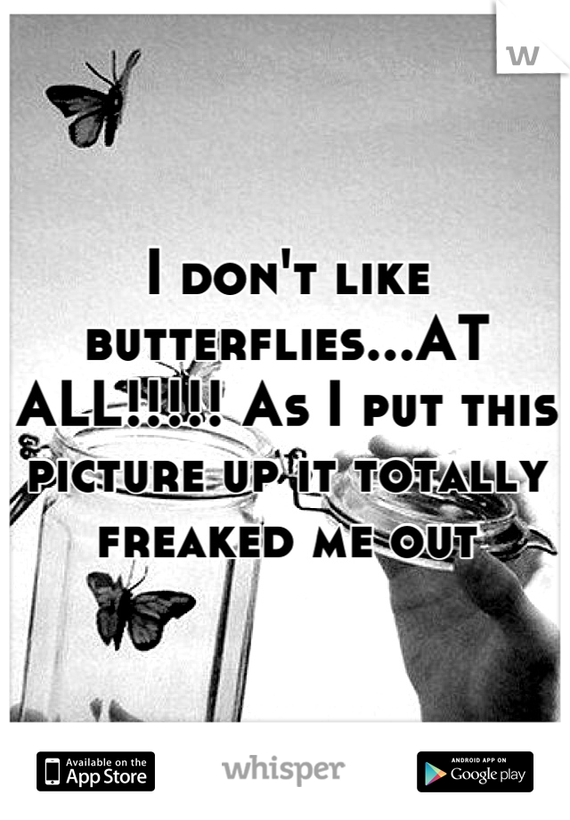 I don't like butterflies...AT ALL!!!!! As I put this picture up it totally freaked me out