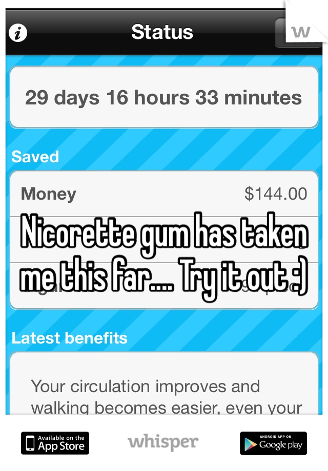 
Nicorette gum has taken me this far.... Try it out :)