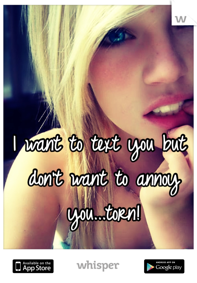 I want to text you but don't want to annoy you...torn!