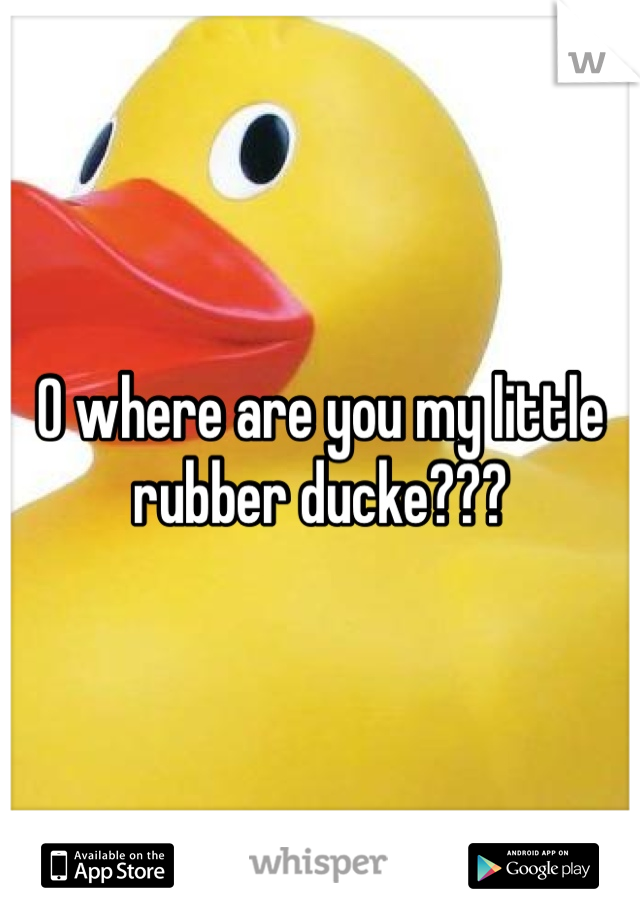 O where are you my little rubber ducke???