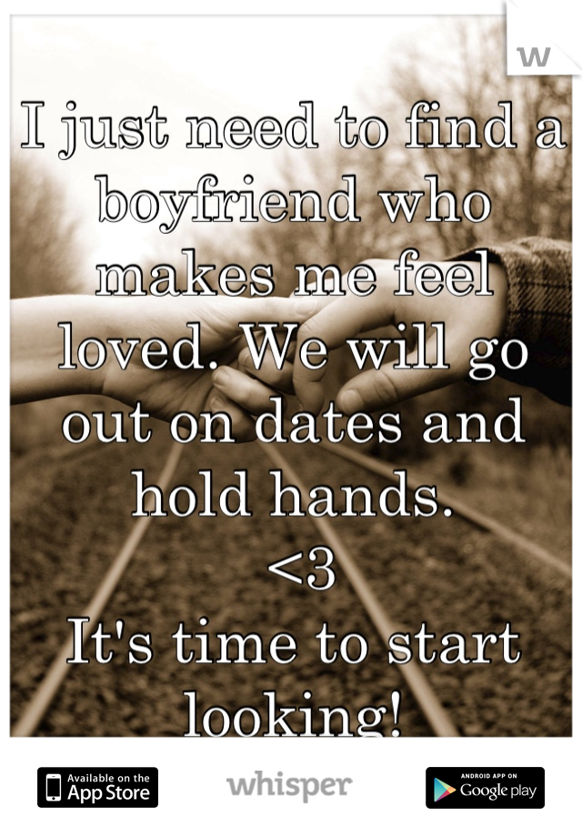 I just need to find a boyfriend who makes me feel loved. We will go out on dates and hold hands.
 <3 
It's time to start looking!