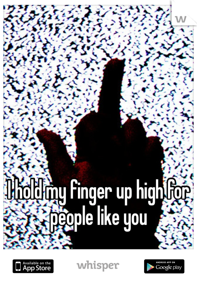I hold my finger up high for people like you