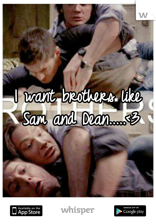 I want brothers like Sam and Dean.....<3