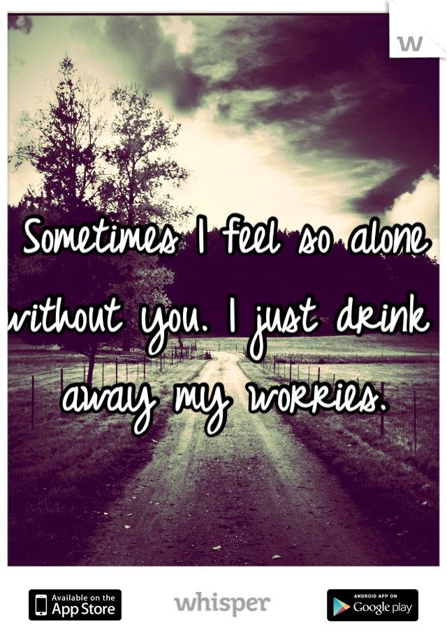 Sometimes I feel so alone without you. I just drink away my worries.