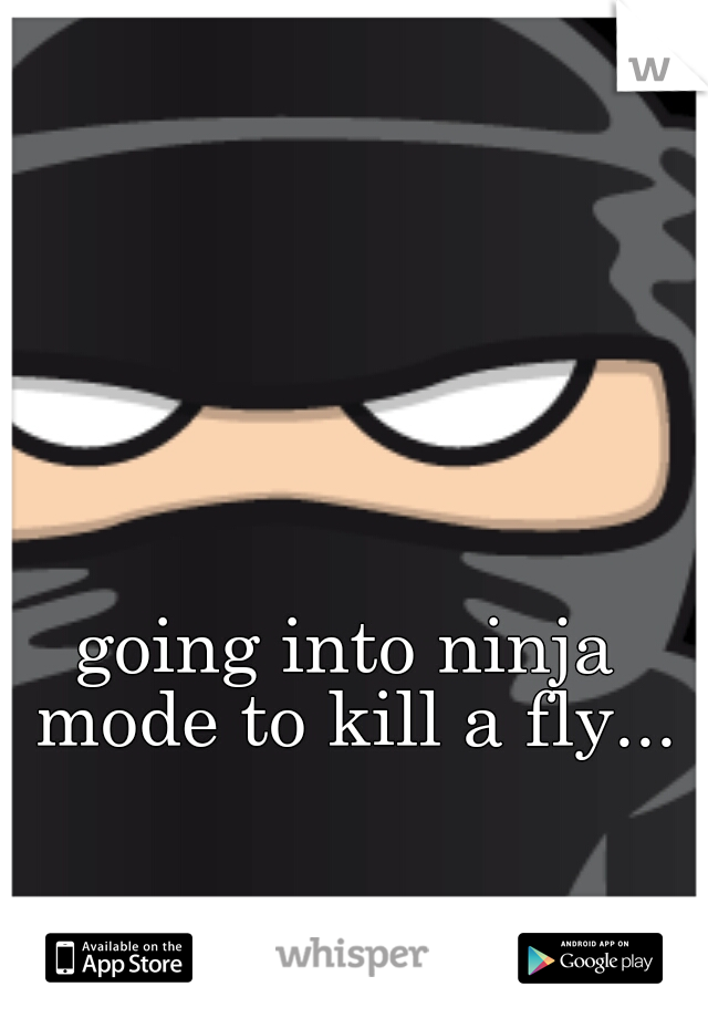 going into ninja mode to kill a fly...