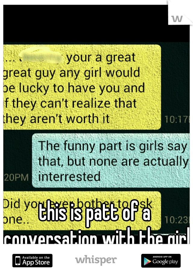this is patt of a conversation with the girl I love, is this a hint or not?
