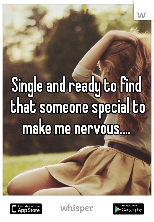 Single and ready to find that someone special to make me nervous.... 