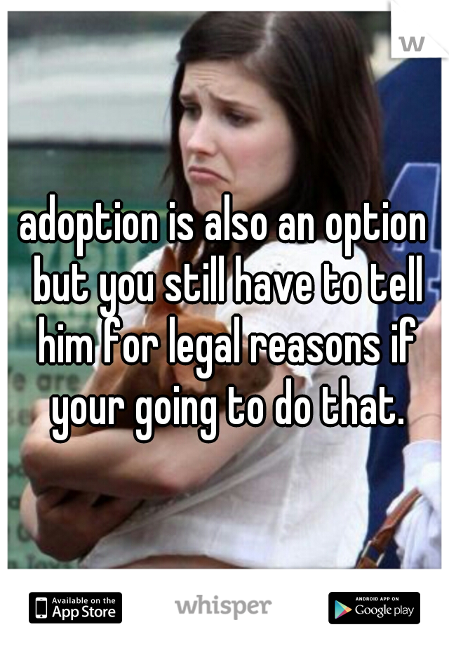 adoption is also an option but you still have to tell him for legal reasons if your going to do that.