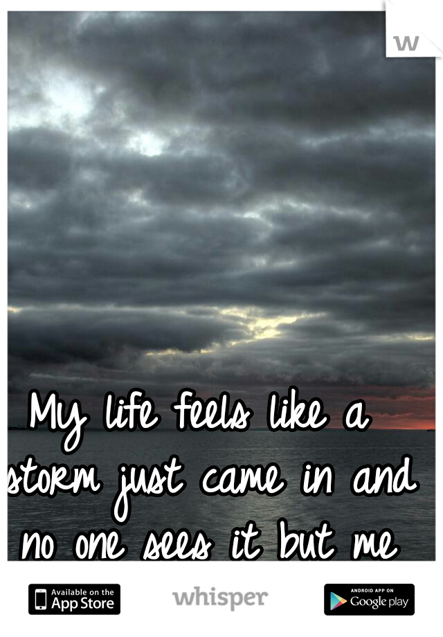 My life feels like a storm just came in and  no one sees it but me 