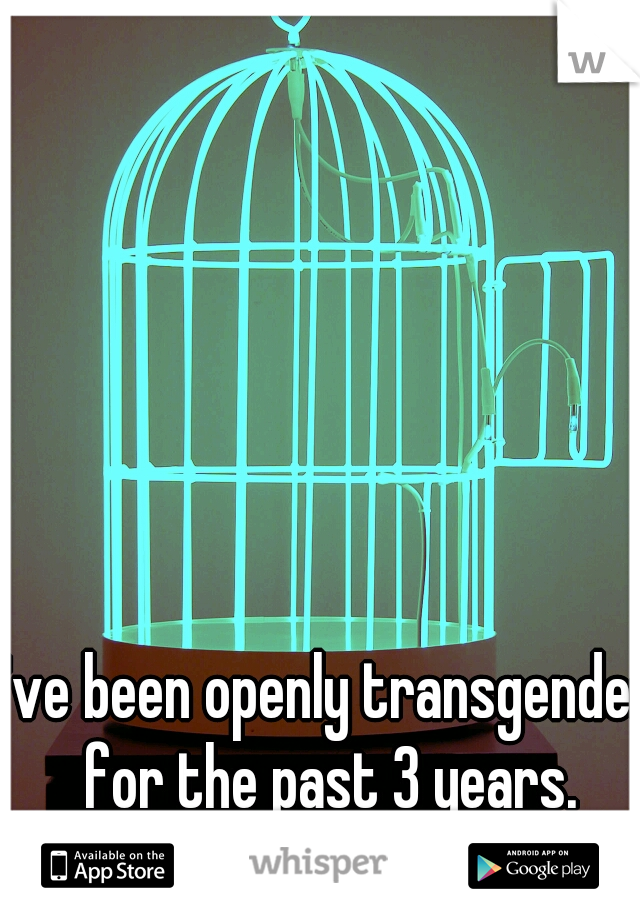 I've been openly transgender for the past 3 years.