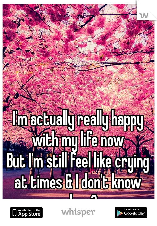 I'm actually really happy with my life now
But I'm still feel like crying at times & I don't know why ..? 