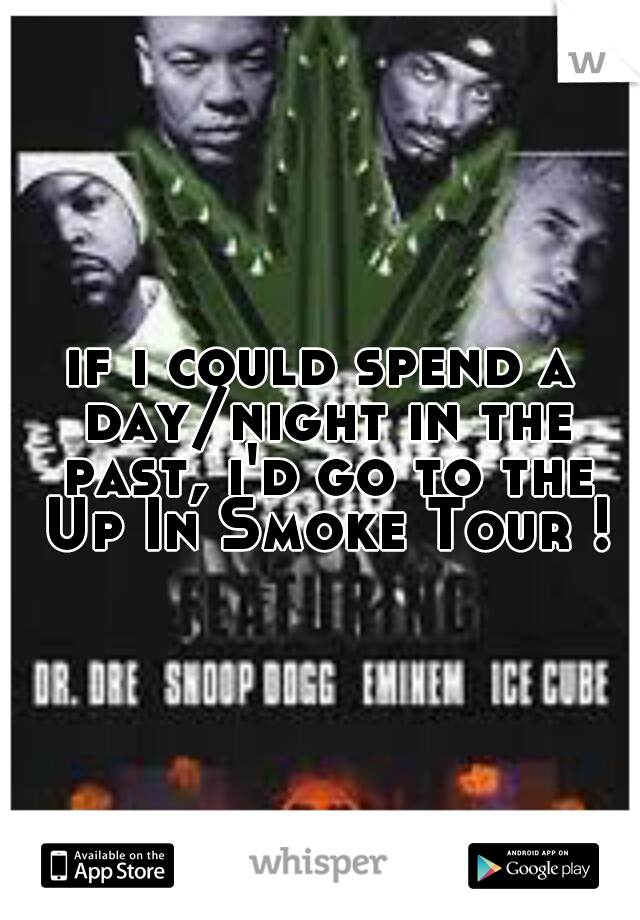 if i could spend a day/night in the past, i'd go to the Up In Smoke Tour !