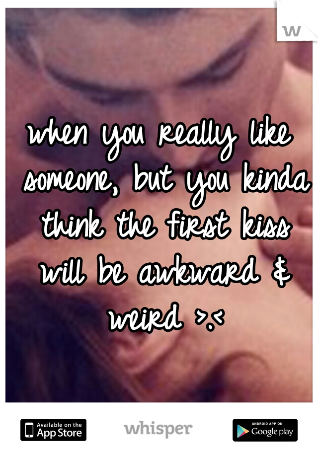 when you really like someone, but you kinda think the first kiss will be awkward & weird >.<