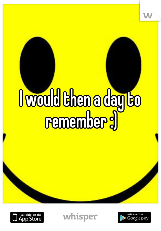 I would then a day to remember :)