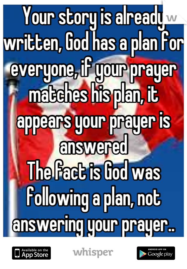 Your story is already written, God has a plan for everyone, if your prayer matches his plan, it appears your prayer is answered
The fact is God was following a plan, not answering your prayer..
MORONS