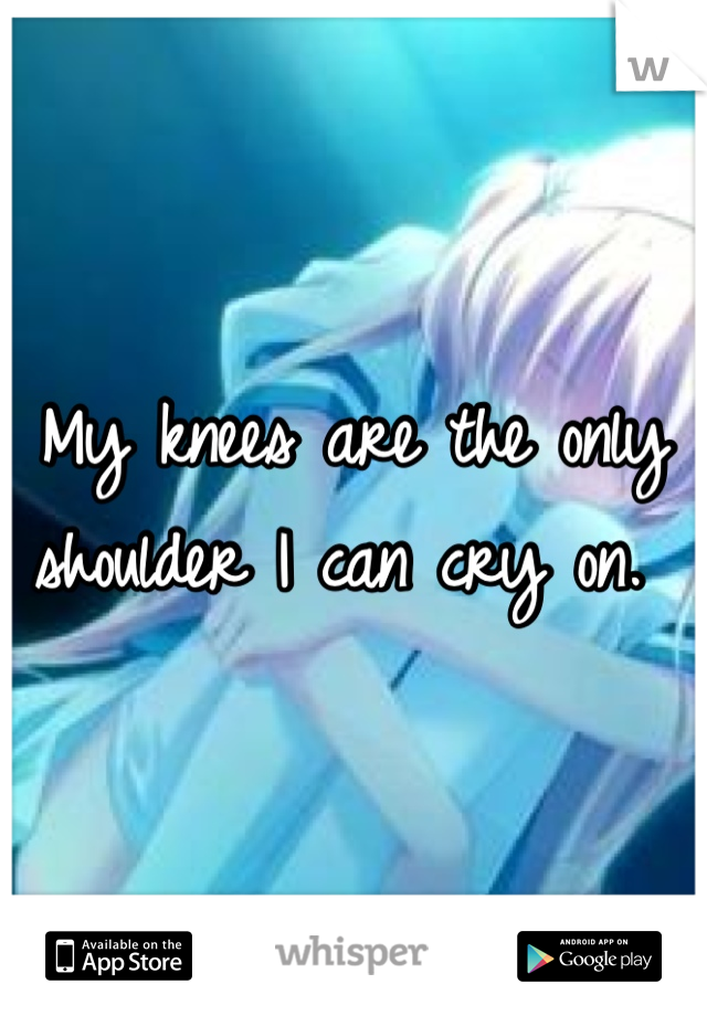 My knees are the only shoulder I can cry on. 