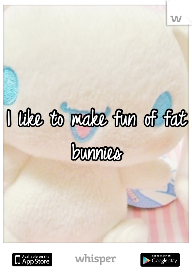 I like to make fun of fat bunnies 