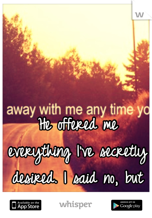 He offered me everything I've secretly desired. I said no, but that didn't stop him.