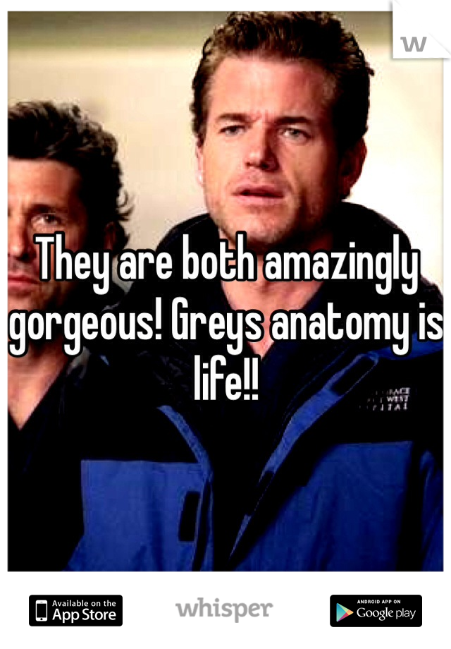 They are both amazingly gorgeous! Greys anatomy is life!!