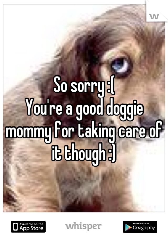 So sorry :(
You're a good doggie mommy for taking care of it though :)