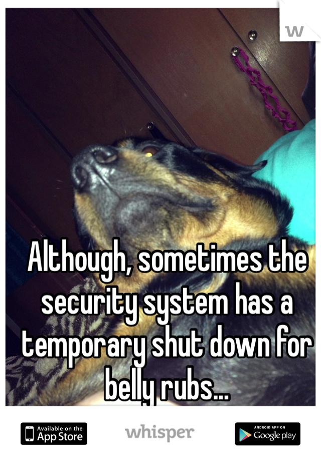 Although, sometimes the security system has a temporary shut down for belly rubs...