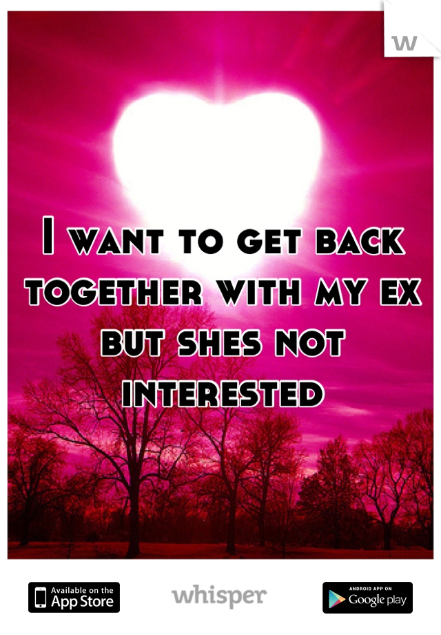 I want to get back together with my ex but shes not interested
