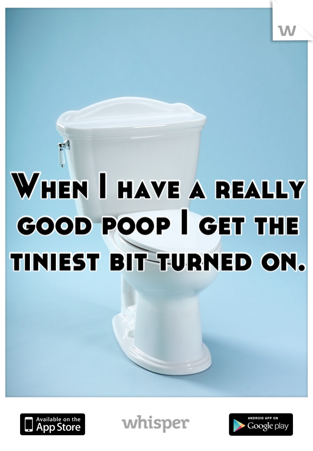 When I have a really good poop I get the tiniest bit turned on.