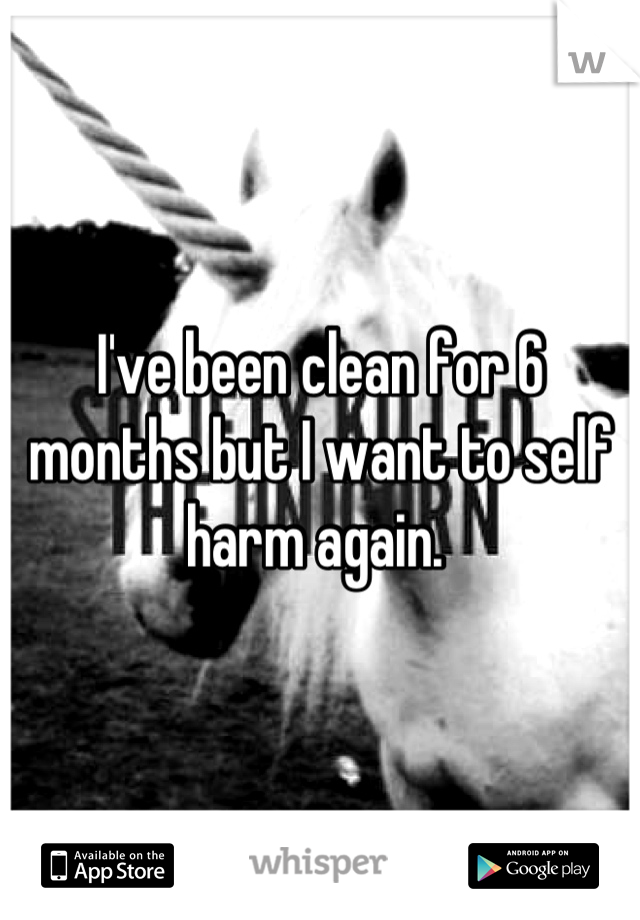I've been clean for 6 months but I want to self harm again. 
