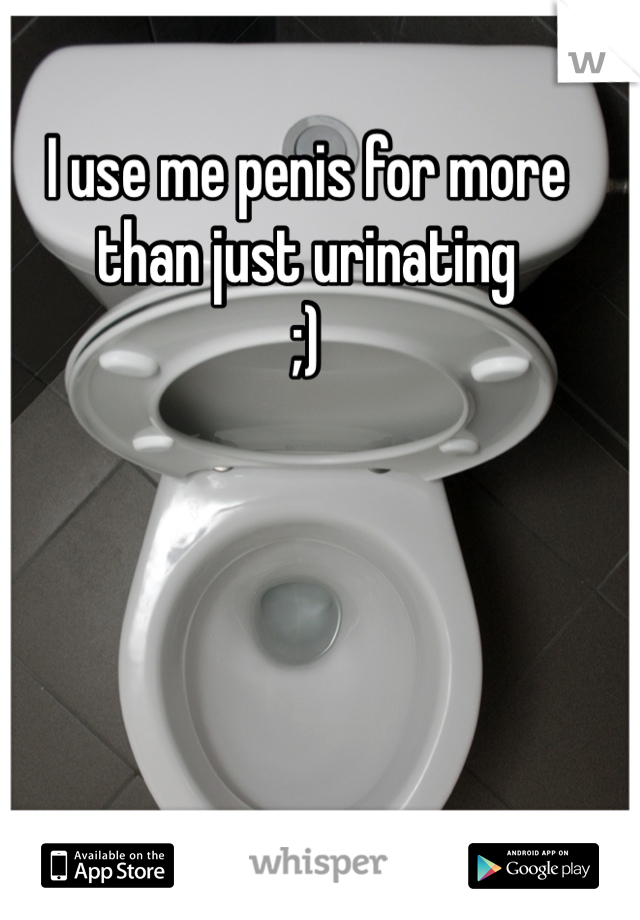 I use me penis for more than just urinating 
;)