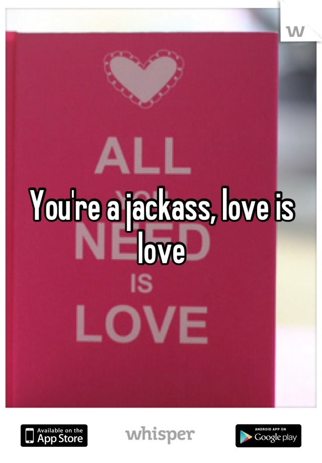 You're a jackass, love is love