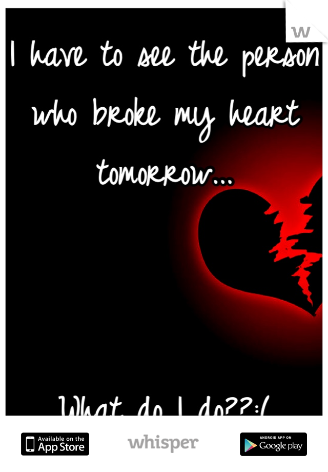 I have to see the person who broke my heart tomorrow... 



What do I do??:(