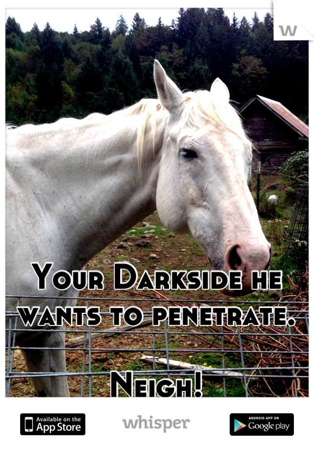 Your Darkside he wants to penetrate.

Neigh!