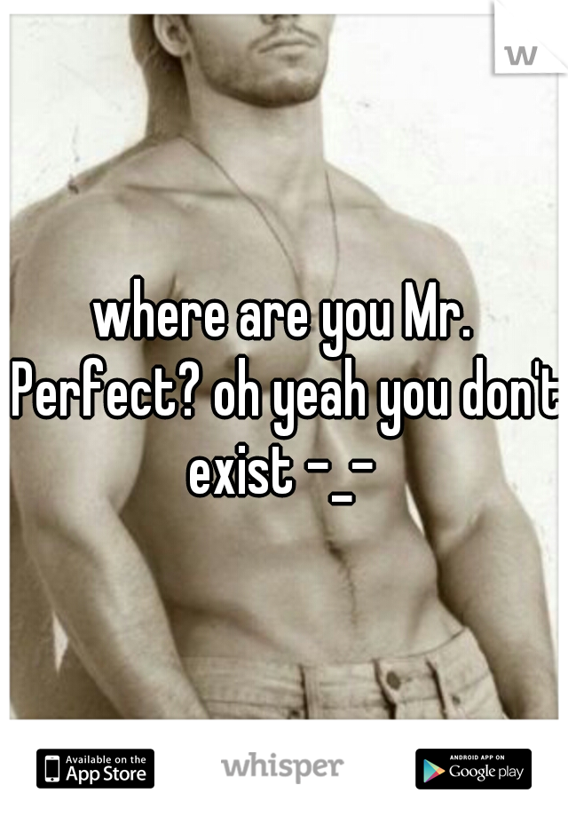where are you Mr. Perfect? oh yeah you don't exist -_- 