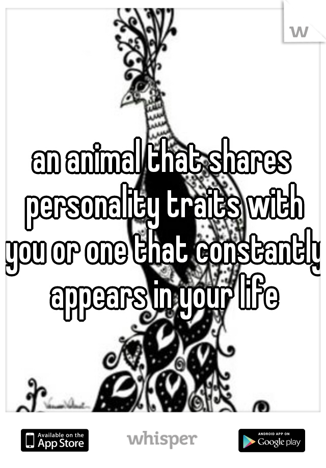 an animal that shares personality traits with you or one that constantly appears in your life