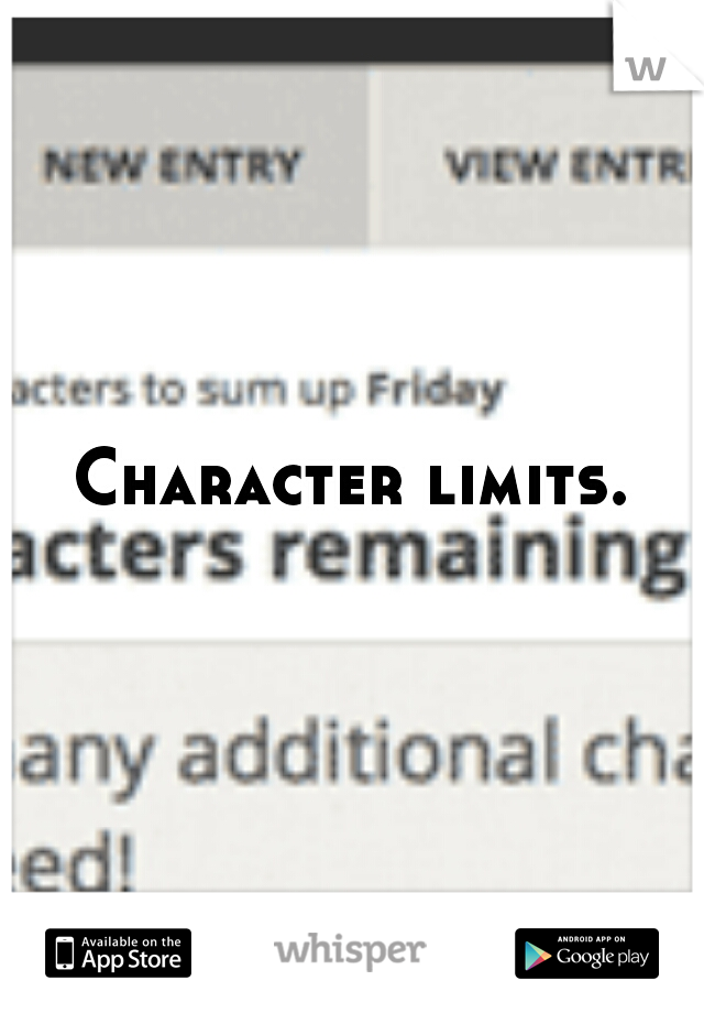 Character limits.