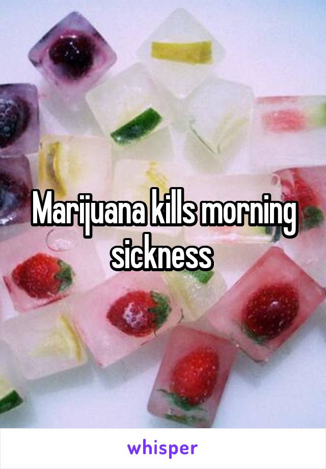 Marijuana kills morning sickness 