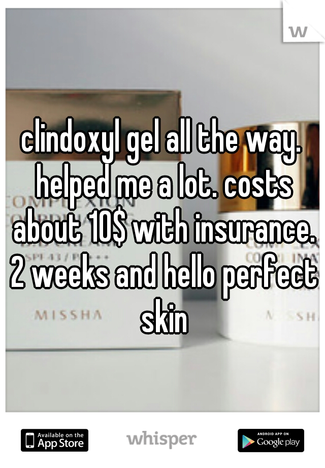 clindoxyl gel all the way. helped me a lot. costs about 10$ with insurance. 2 weeks and hello perfect skin