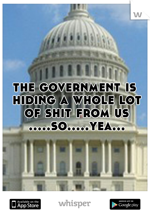 the government is hiding a whole lot of shit from us .....so.....yea...