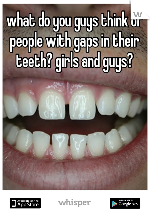 what do you guys think of people with gaps in their teeth? girls and guys?