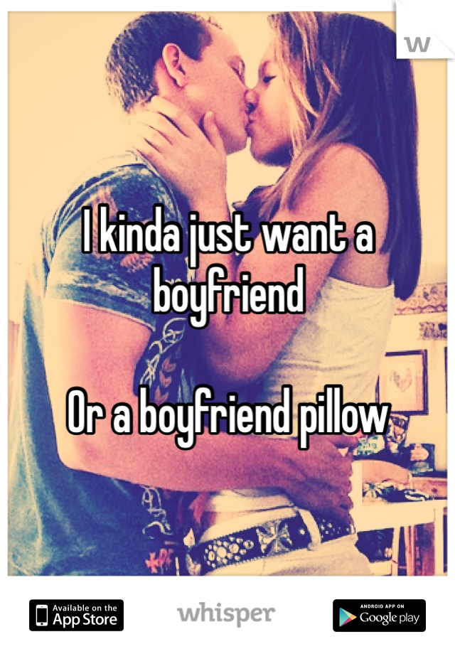 I kinda just want a boyfriend 

Or a boyfriend pillow 