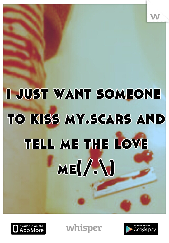 i just want someone to kiss my.scars and tell me the love me(/.\)