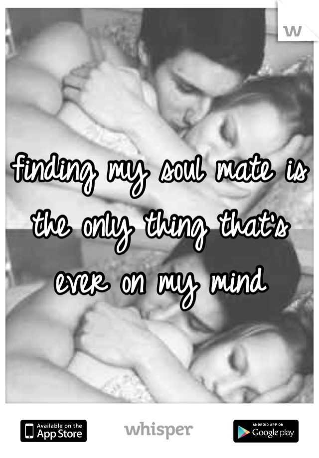 finding my soul mate is the only thing that's ever on my mind 