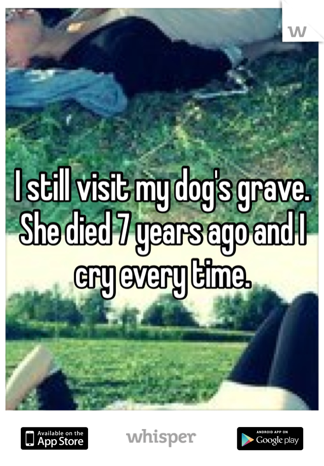 I still visit my dog's grave. She died 7 years ago and I cry every time. 