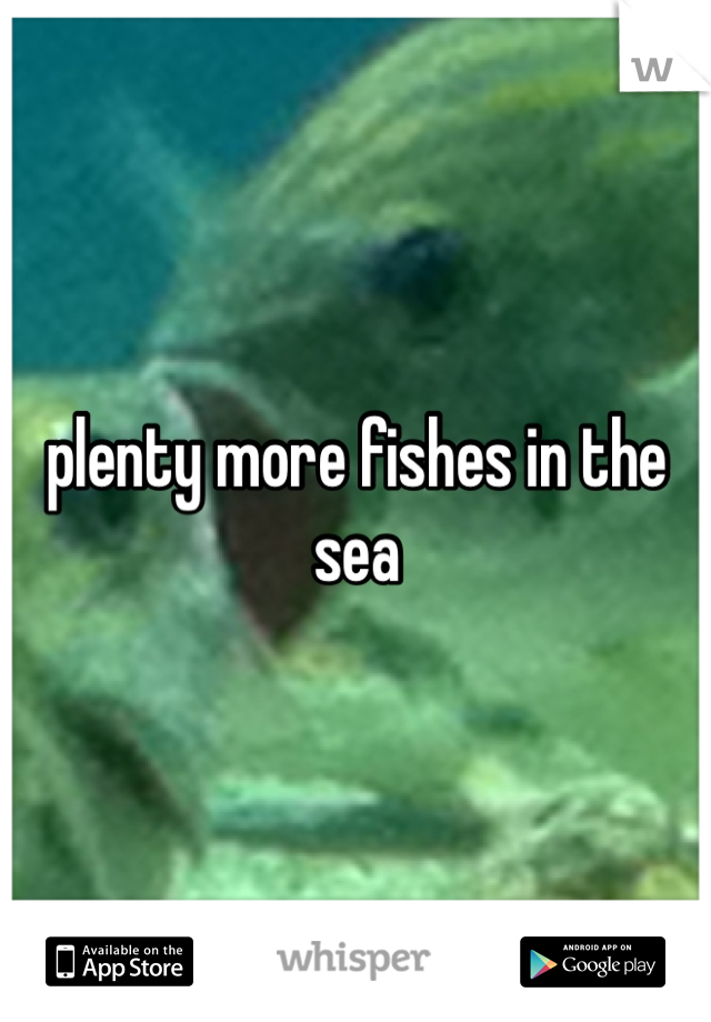 plenty more fishes in the sea