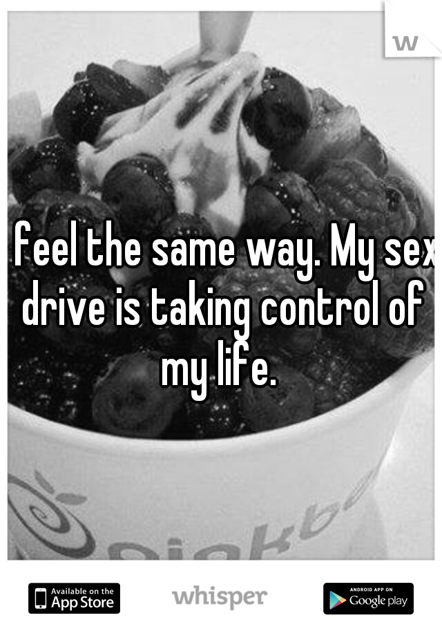 I feel the same way. My sex drive is taking control of my life. 