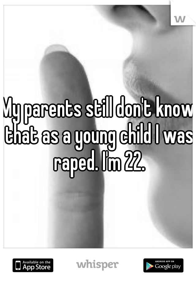 My parents still don't know that as a young child I was raped. I'm 22.