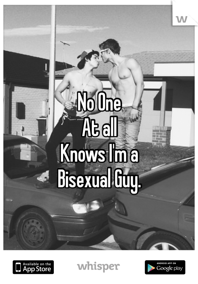 No One 
At all
Knows I'm a
Bisexual Guy.