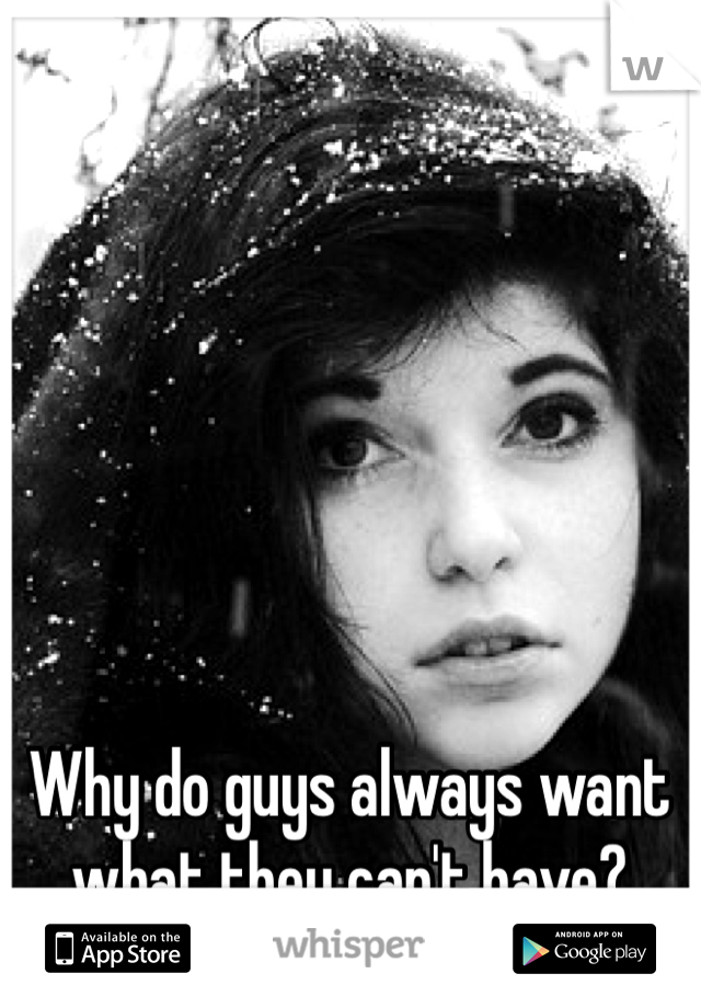Why do guys always want what they can't have?
