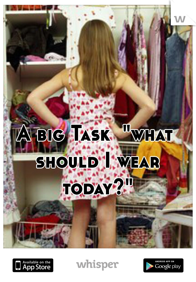 A big Task 
"what should I wear today?"
