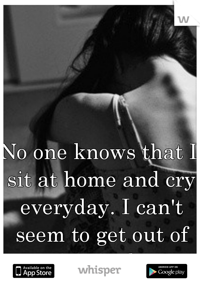 No one knows that I sit at home and cry everyday. I can't seem to get out of this funk. 